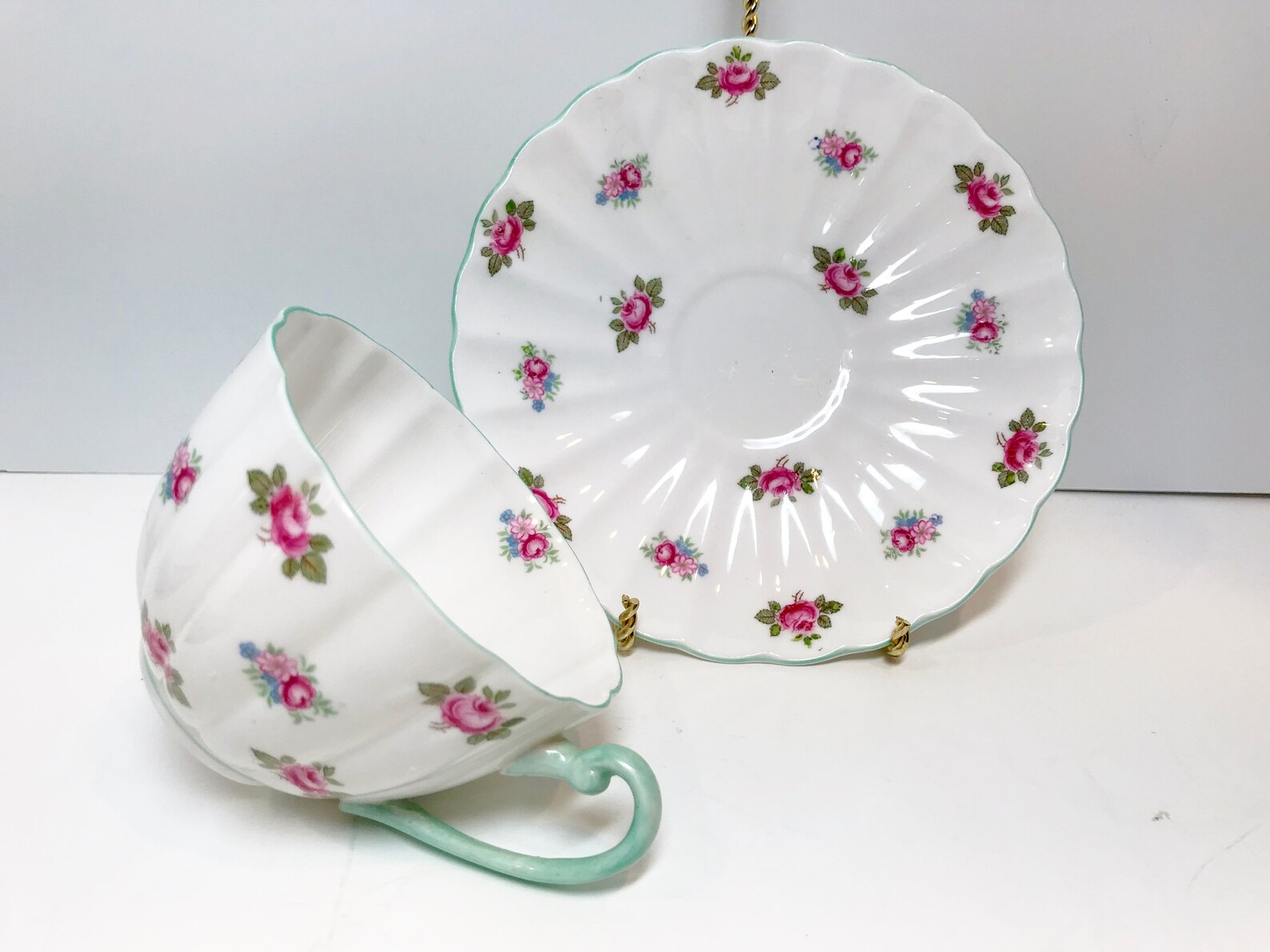 Rosebud Shelley Teacup and Saucer Shelley Tea Cups Floral Etsy