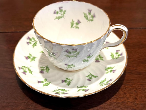 Thistle Teacup and Saucer: Aynsley Teacup