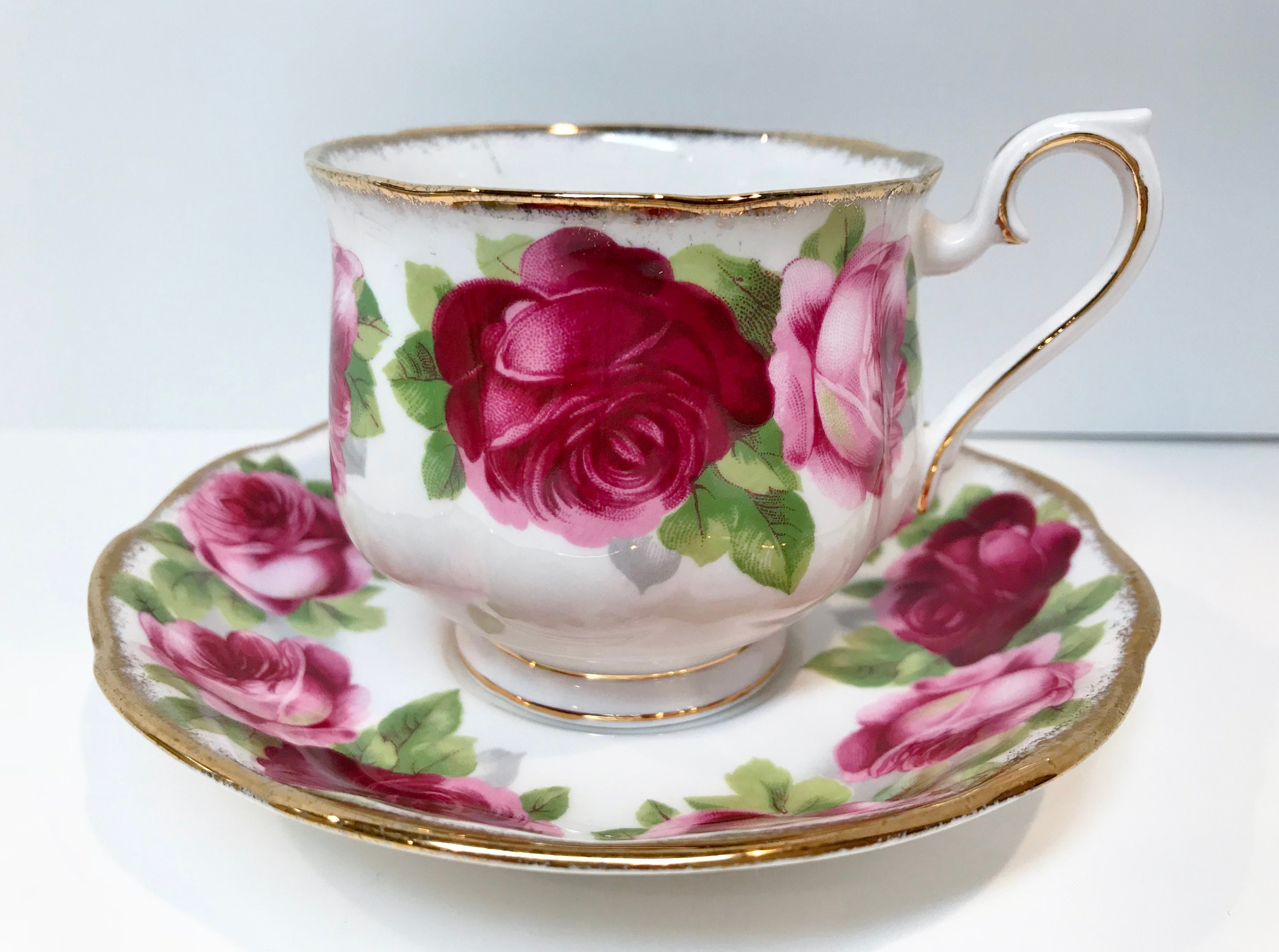Old English Rose By Royal Albert Tea Cup And Saucer Pink Rose Cups 