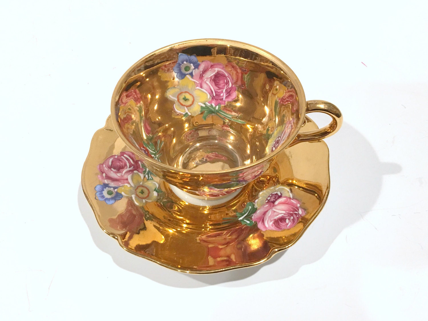 Reserved for JK, Gold French Tea Cup, AJ Co France Tea Cup, Antique Tea
