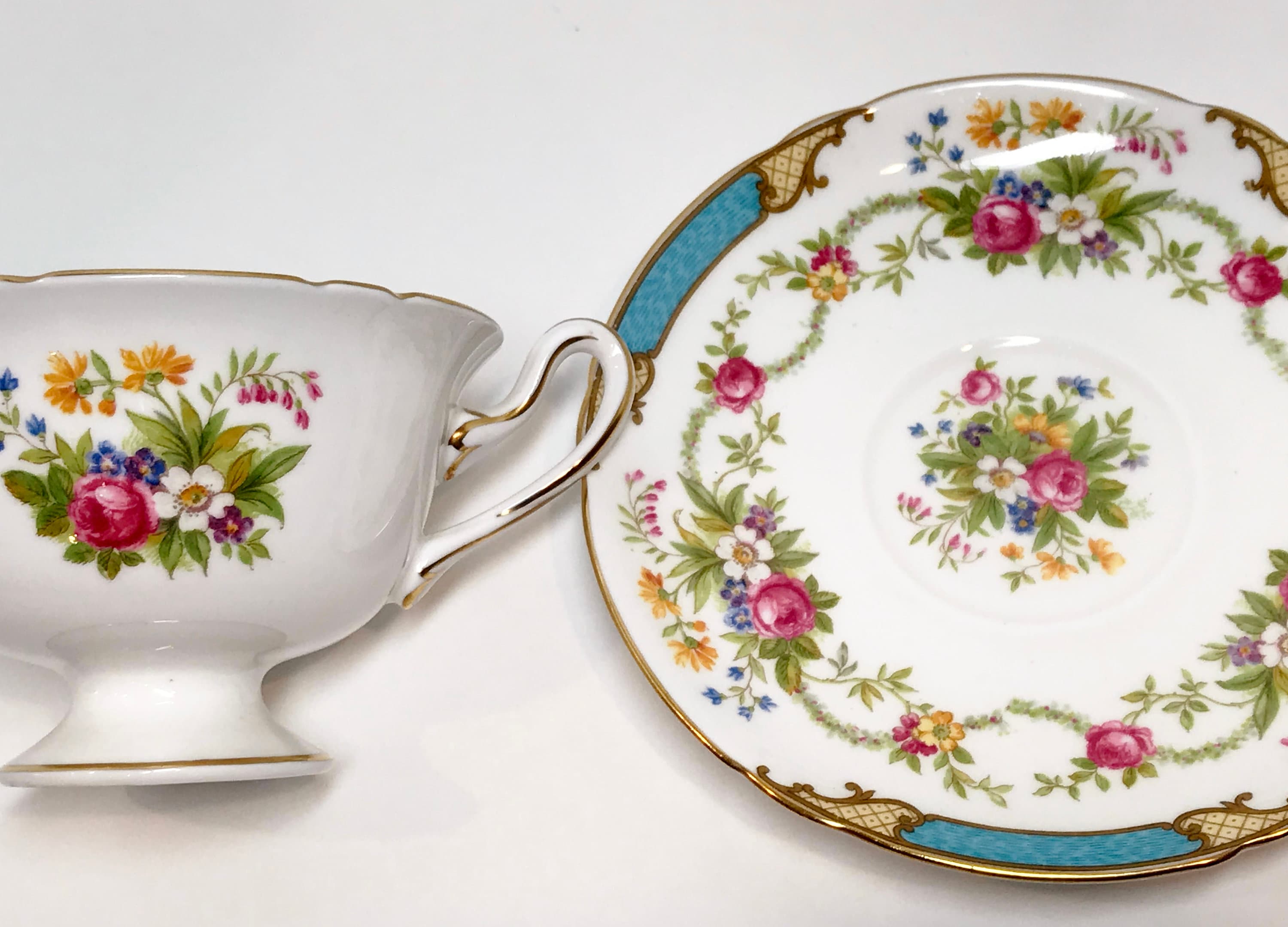 Dubarry by Shelley Tea Cup and Saucer, English Bone China Cups, Shelley