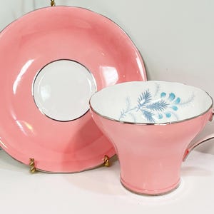 Aynsley Teacup and Saucer, Pink Teacup, Vintage Teacup, Made in England, Aynsley Corset Teacup, Gift for Her, Gift for Friend, Bridal Gift