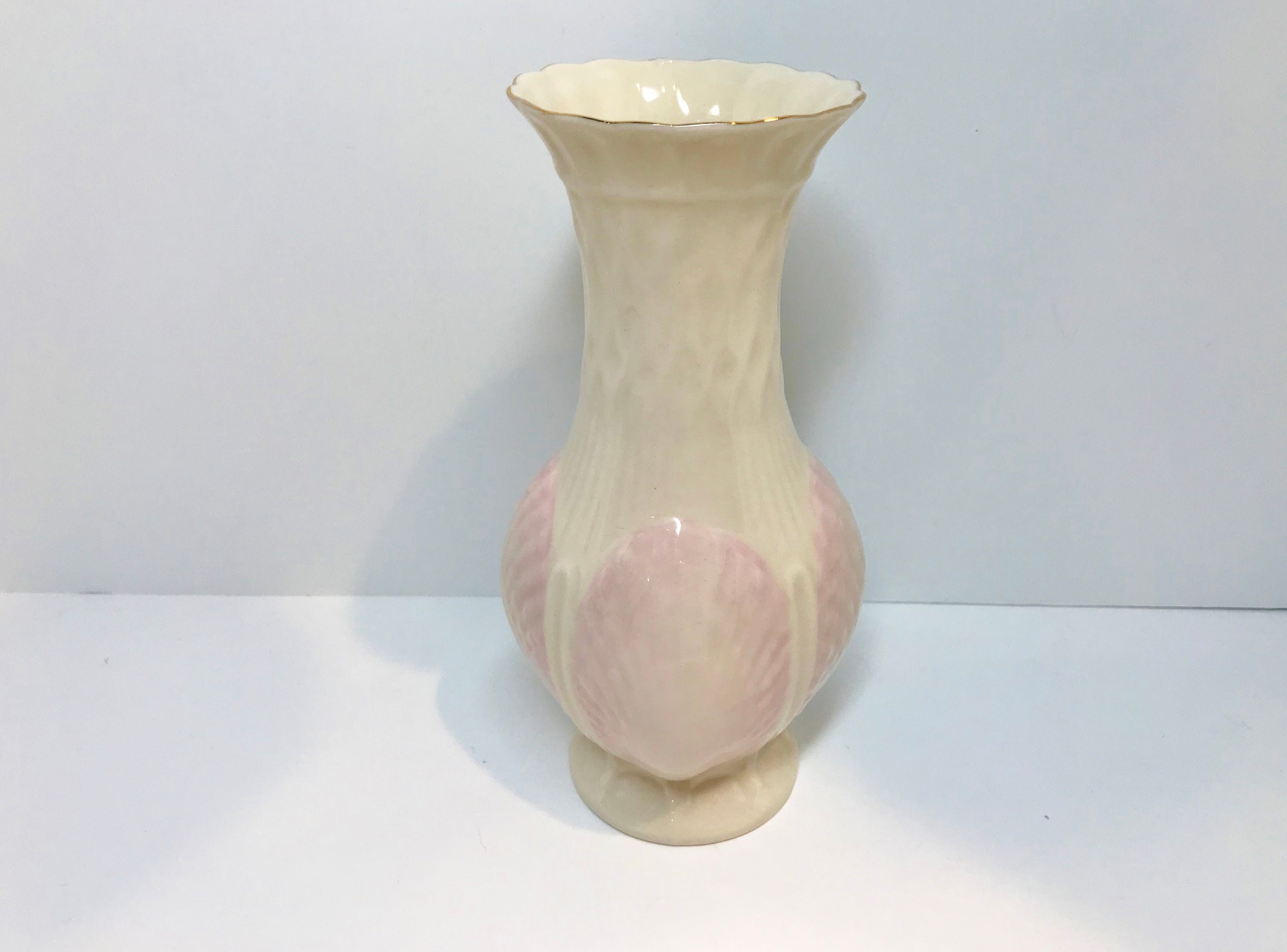 Reserved for SR, Belleek Pink Shell Vase, Irish Vase, Belleek China