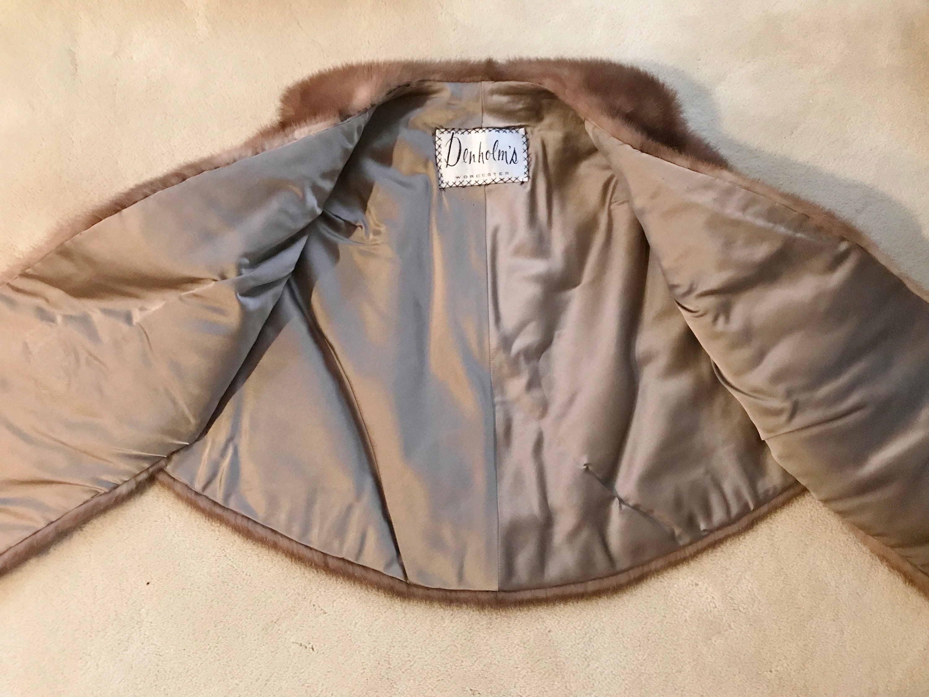 Autumn Haze Mink Stole, Light Brown Mink Stole, Real Fur Stole, Winter