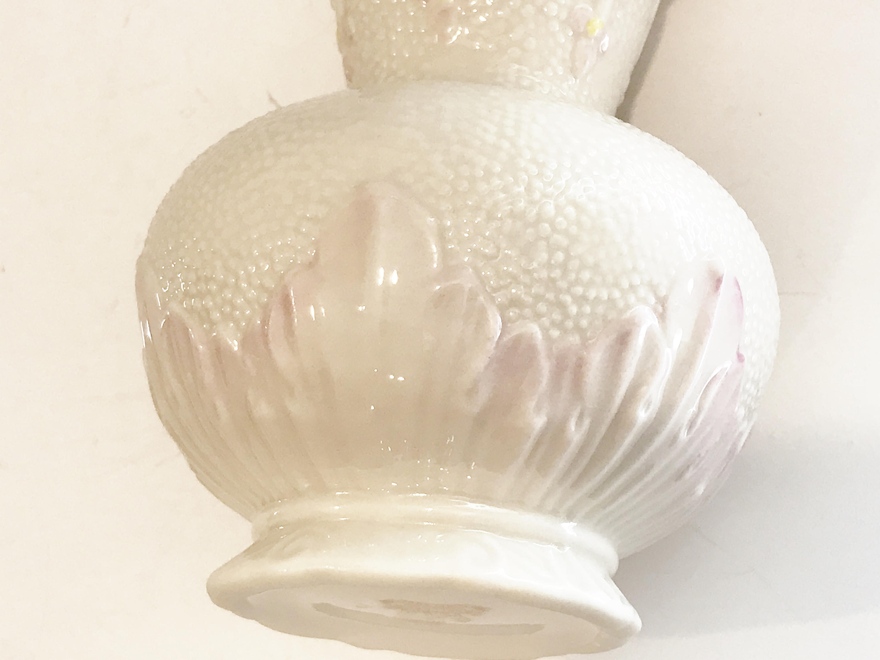 Reserved for SR, Belleek Pink Trimmed Vase, Irish Vase, Belleek China