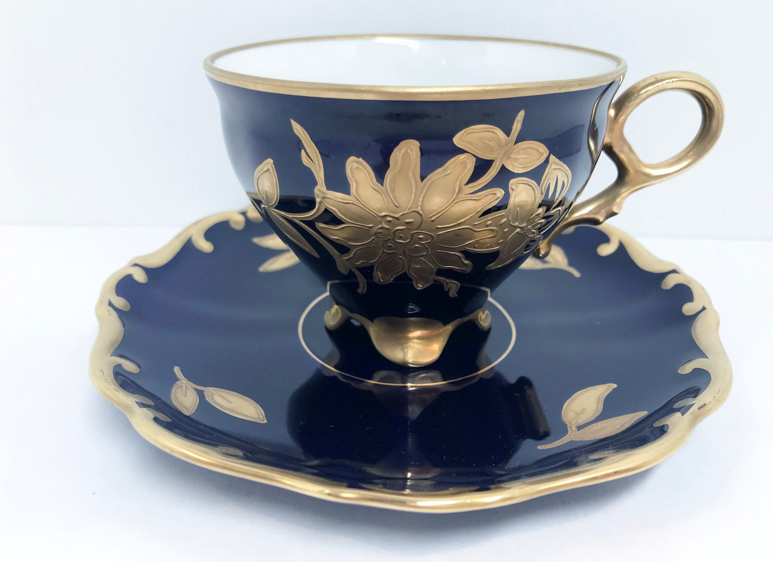 JLMENAU Graf von Henneberg, Echt Kobalt Teacup, Bavarian JLMENAU Graf von Henneberg, Echt Kobalt Teacup, Bavarian