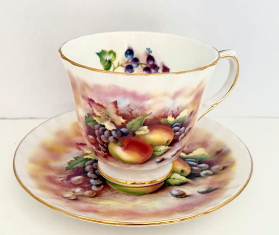 Signed Duchess Teacup and Saucer, Signed Fruit Tea Cup