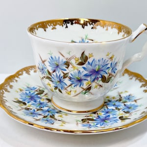 Aynsley Teacup and Saucer , Aynsley Floral , English Bone China , Housewarming Gift for Her , Floral Tea Cup , Friend Gift