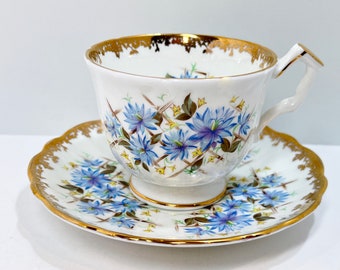 Aynsley Teetasse und Untertasse, Aynsley Floral, Englisch Bone China, Housewarming Geschenk für Sie, Floral Teetasse, Freund Geschenk