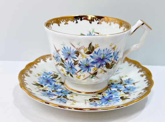 Aynsley Teacup and Saucer , Aynsley Floral , English Bone China , Housewarming Gift for Her , Floral Tea Cup , Friend Gift