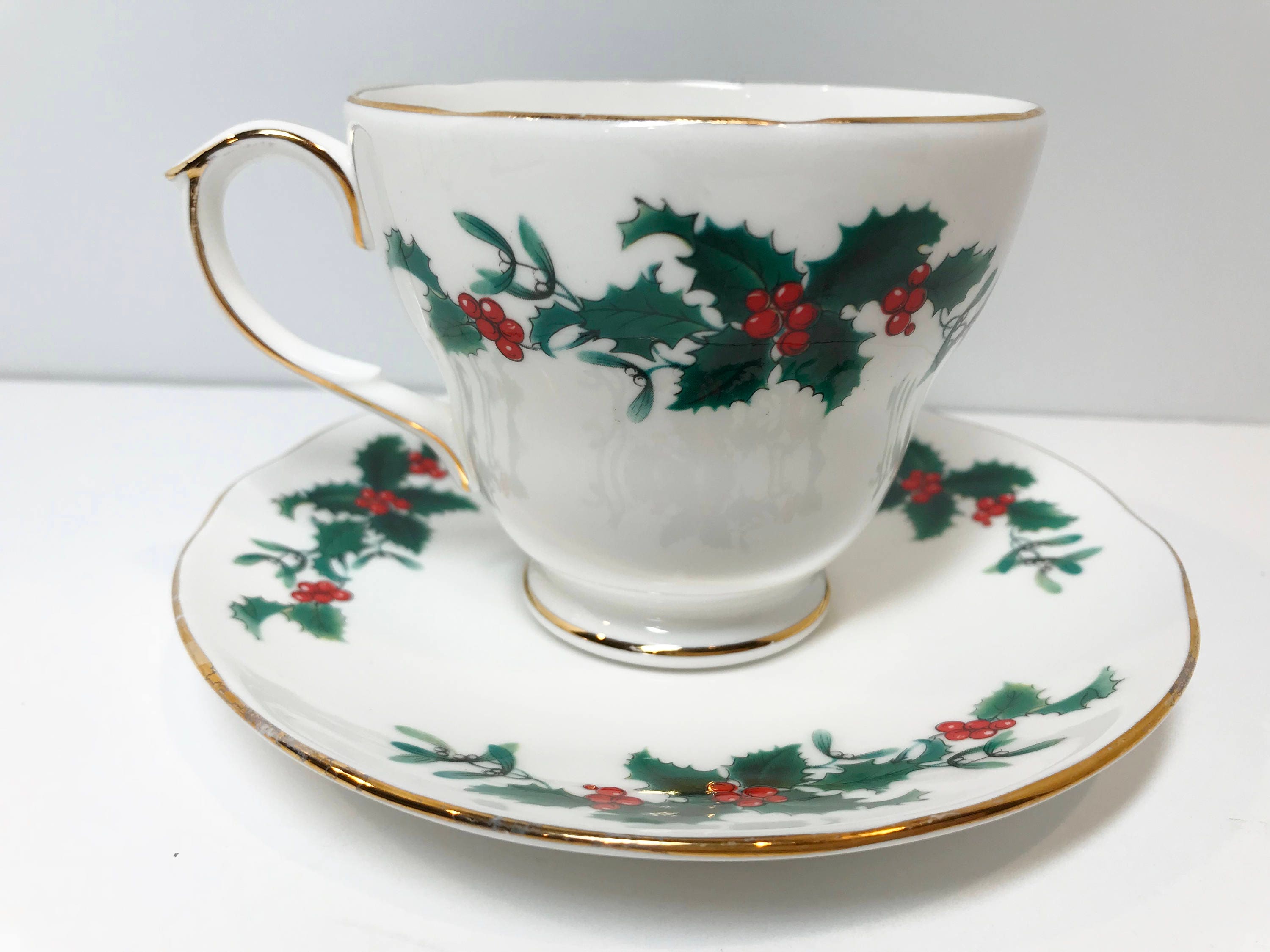 Duchess Tea Cup and Saucer, Christmas Tea Cups, Holidays Tea Cups