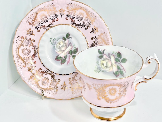 Paragon Teacup and Saucer, Floral Teacup, Vintage Teacup, Gift for Her, Anniversary Gift, Pink Teacup, Birthday Gift, Rose Paragon