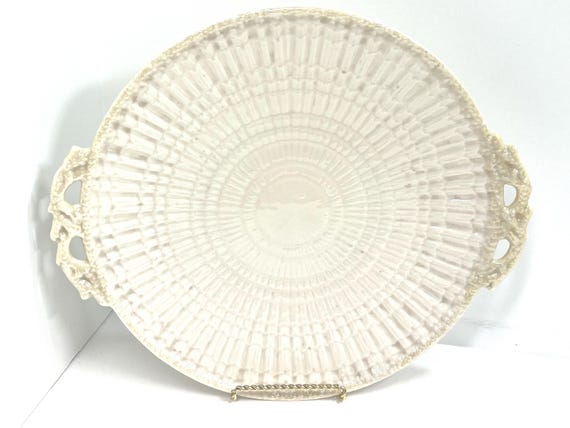 Limpet Tea Ware Bread Plate, Black Mark, Belleek Cake Plate, Irish Platter, Belleek Porcelain, Belleek Serving Plate, Gift for Her