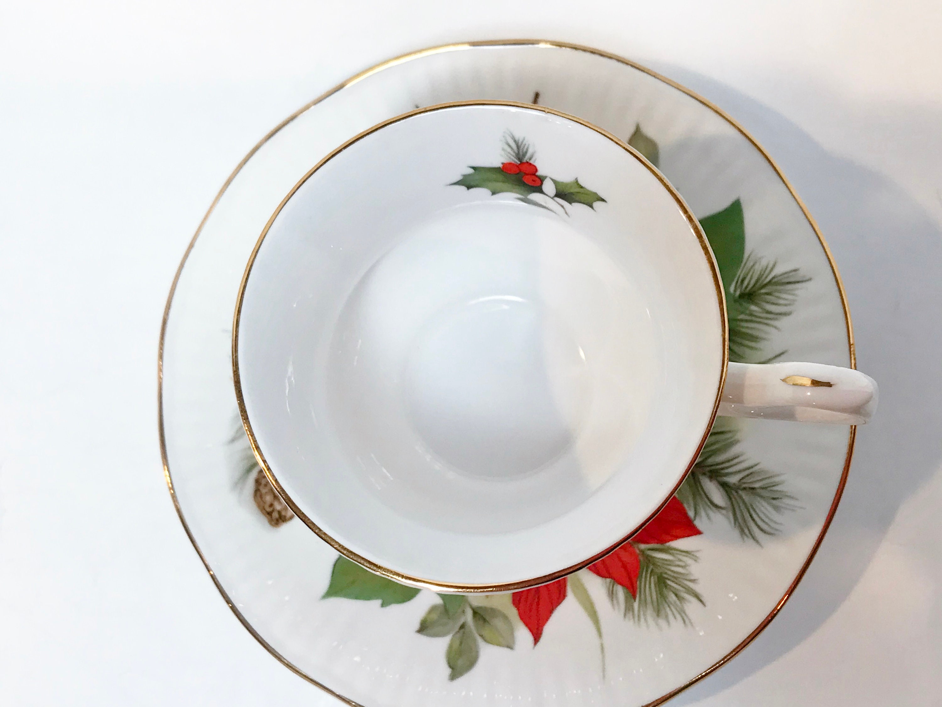 Christmas Tea Cups, Royal Coach Holiday Tea Cups, Christmas Decor