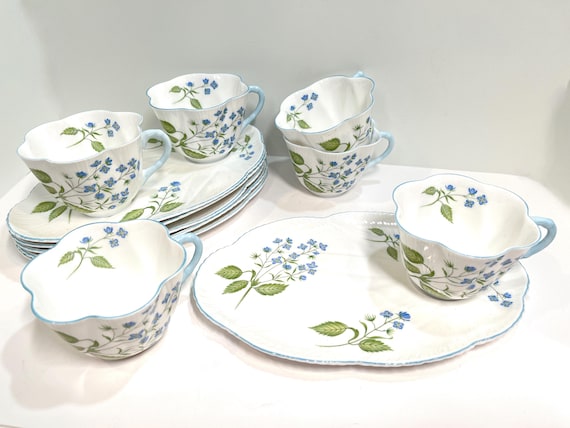 Shelley Tray , Shelley China , American Brooklime Pattern , Shelley Teacup,  Gift for Her , Housewarming Gift , Anniversary Gift