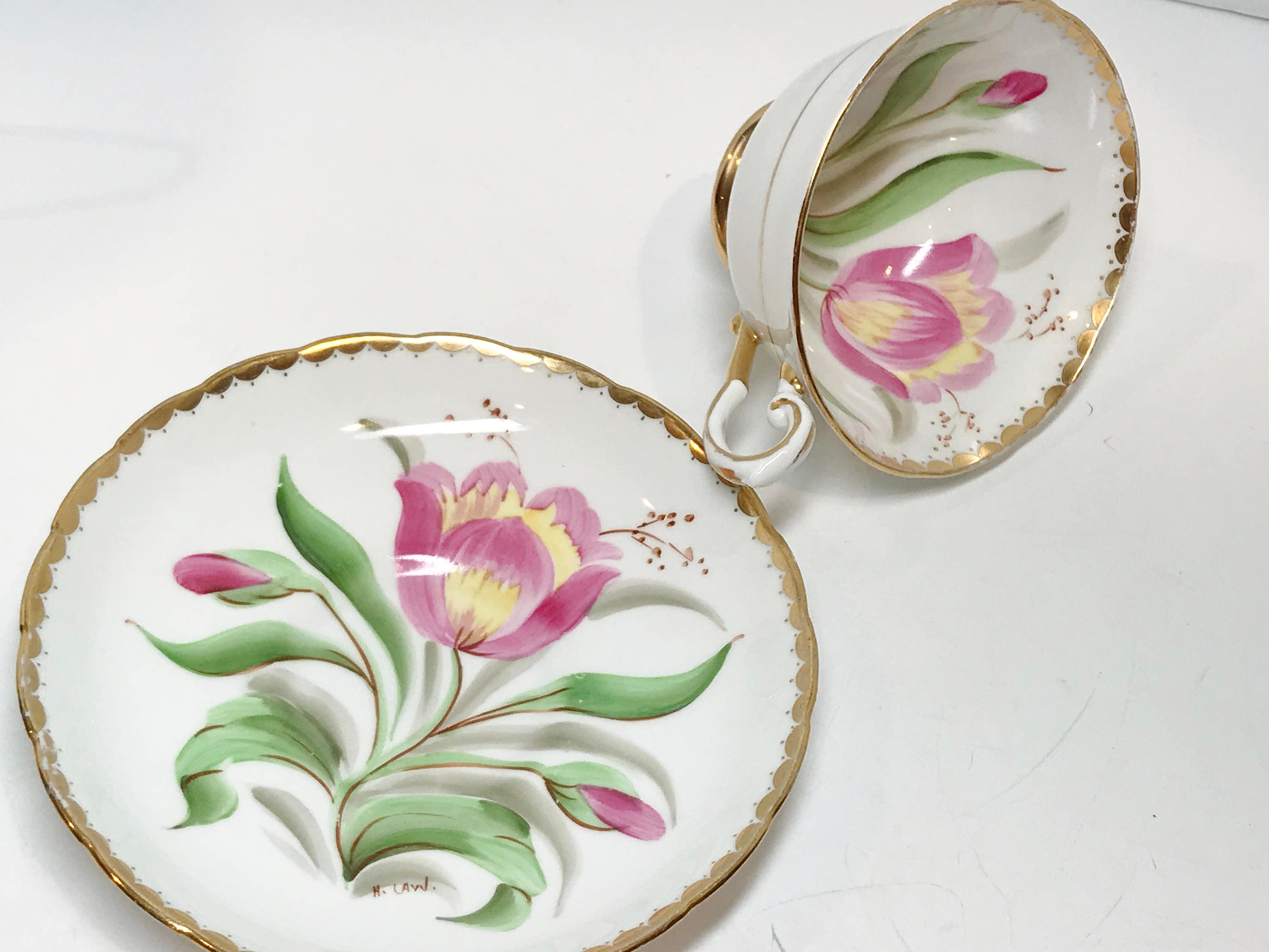 Tuscan Tea Cup and Saucer, Antique Teacups, Vintage Tea Party, English