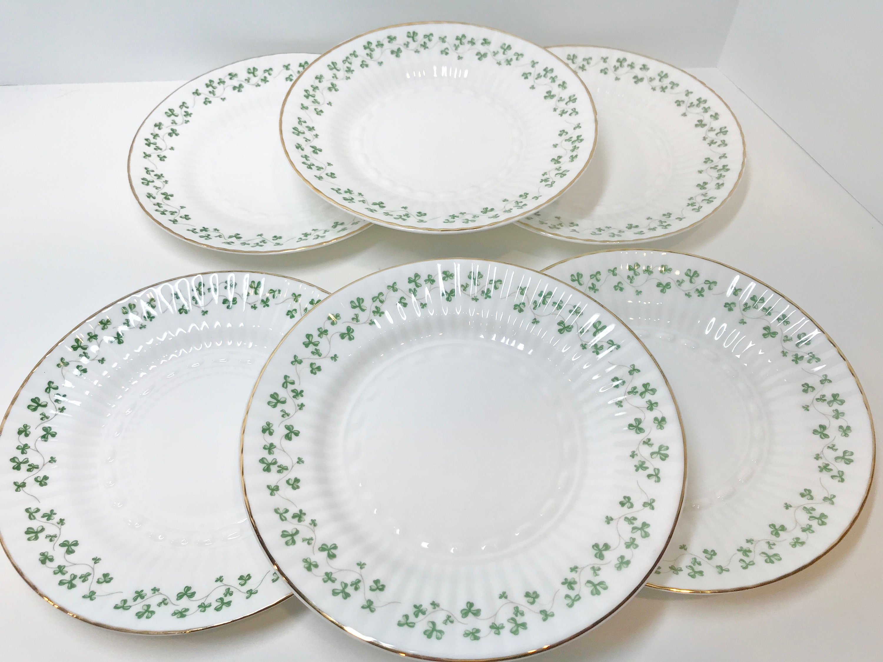 Reserved for SR, Royal Tara, Set of 6 Plates, Shamrock Plates, Irish Plates, Bone China Plates