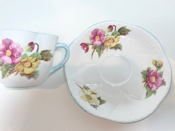 Shelley Tea Cup and Saucer, Shelley Teacups and Saucers,  Tea Cups Vintage, Shelley Begonia Pattern, Shelley China