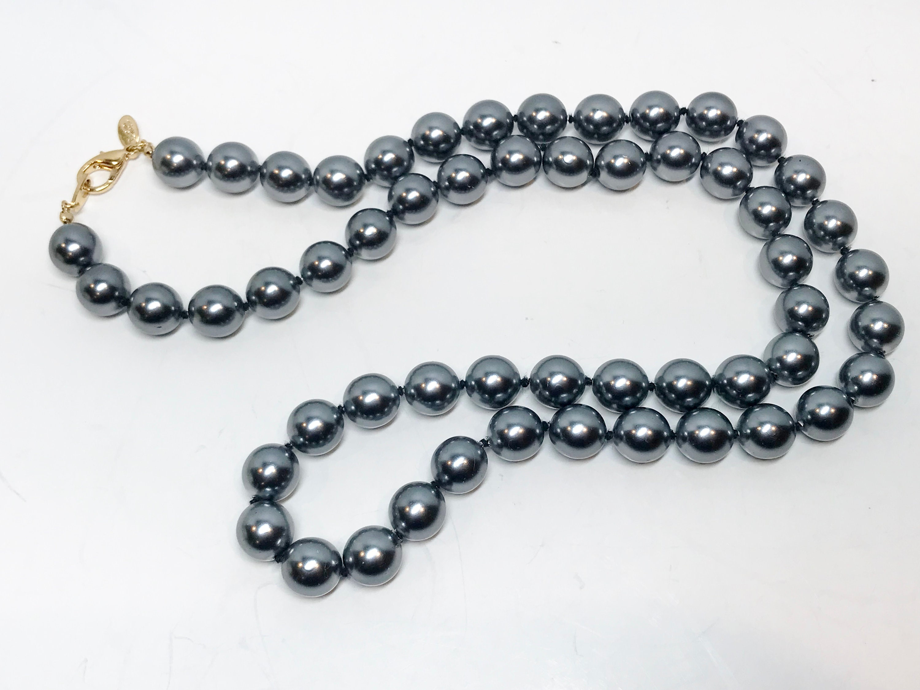 Joan Rivers Necklace, 30 inch Gray Pearl Necklace, Grey Pearl Necklace, Joan Rivers Jewelry