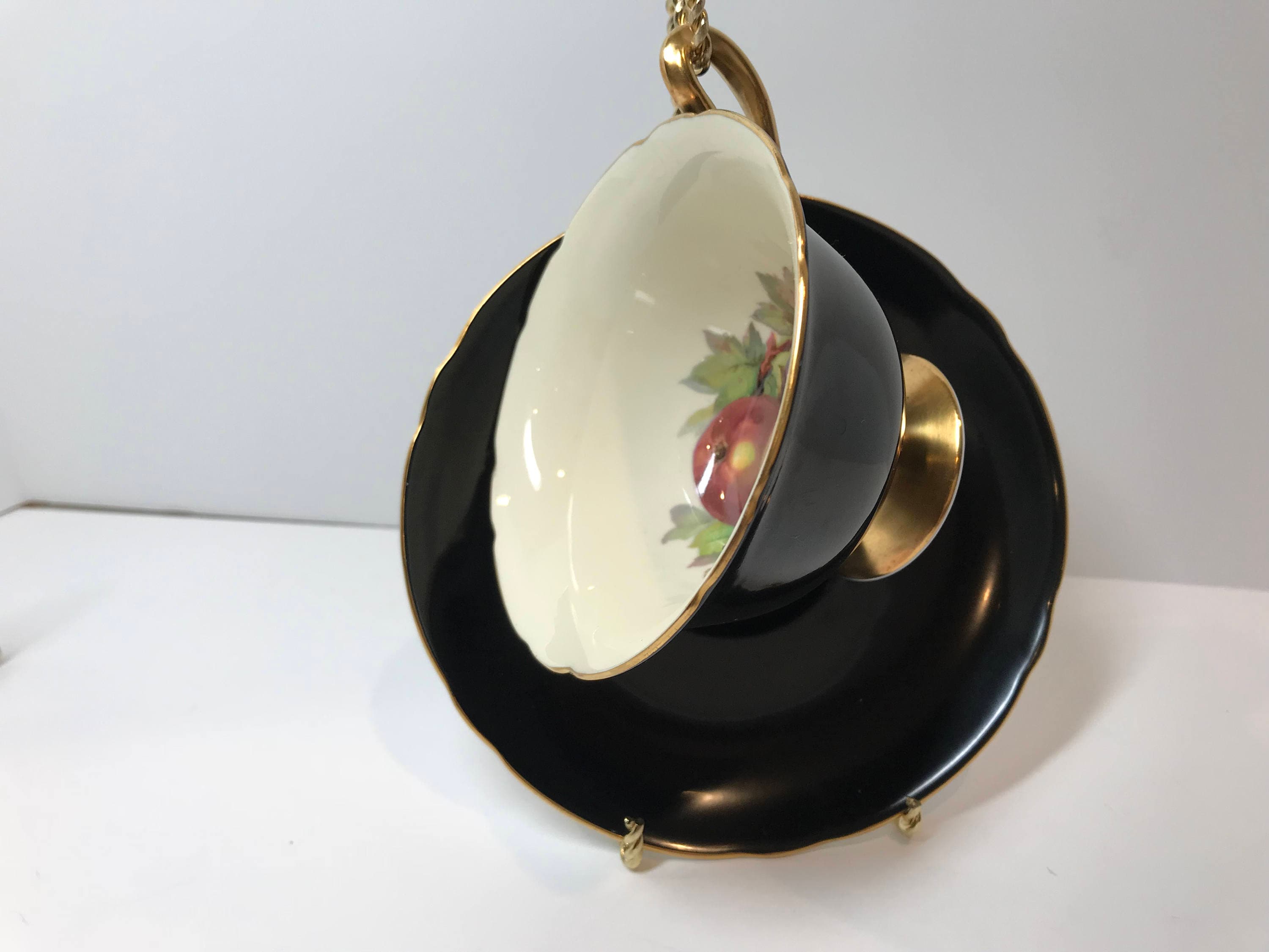 Shelley Tea Cup and Saucer, Shelley China, Black Tea Cups, Antique