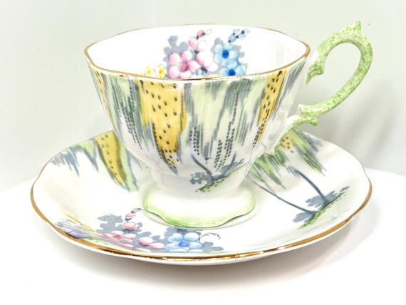 Royal Albert Teacup and Saucer , Housewarming Gift , Floral Teacups , Gift for Friend , Woodland Glen Pattern , Gift for Her