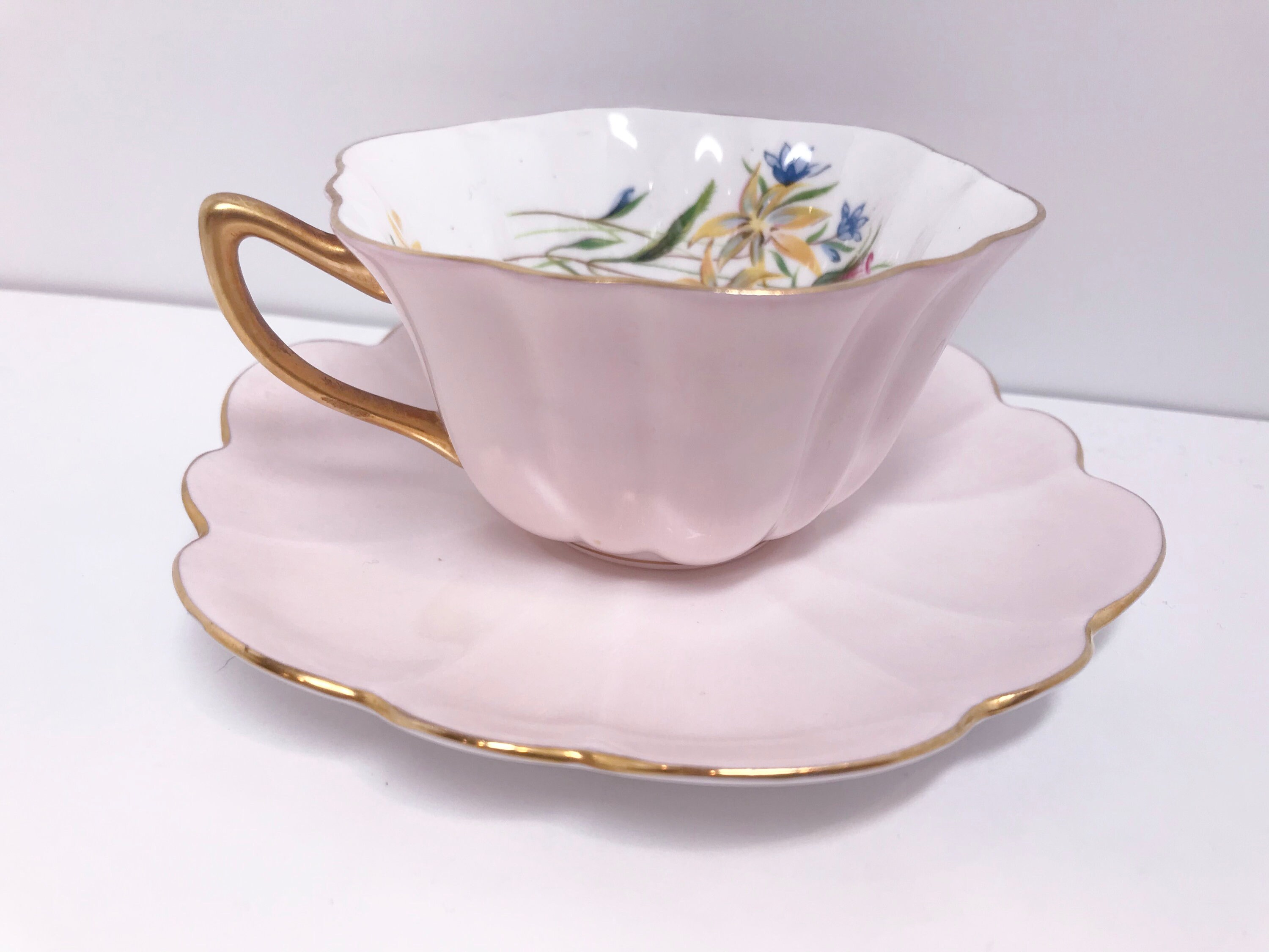 Reserved for FS, Pink Shelley Teacup and Saucer, Stratford Shape