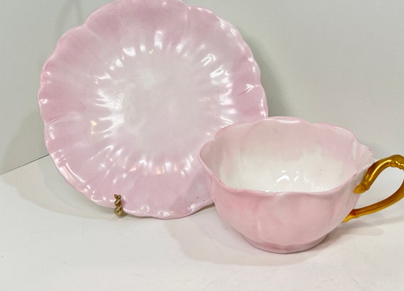 T and V Limoges Teacup, Antique Limoges, Tressemans Vogt Limoges, Hand Painted Limoges, Pink Limoges, Gift for Her, Anniversary Gift