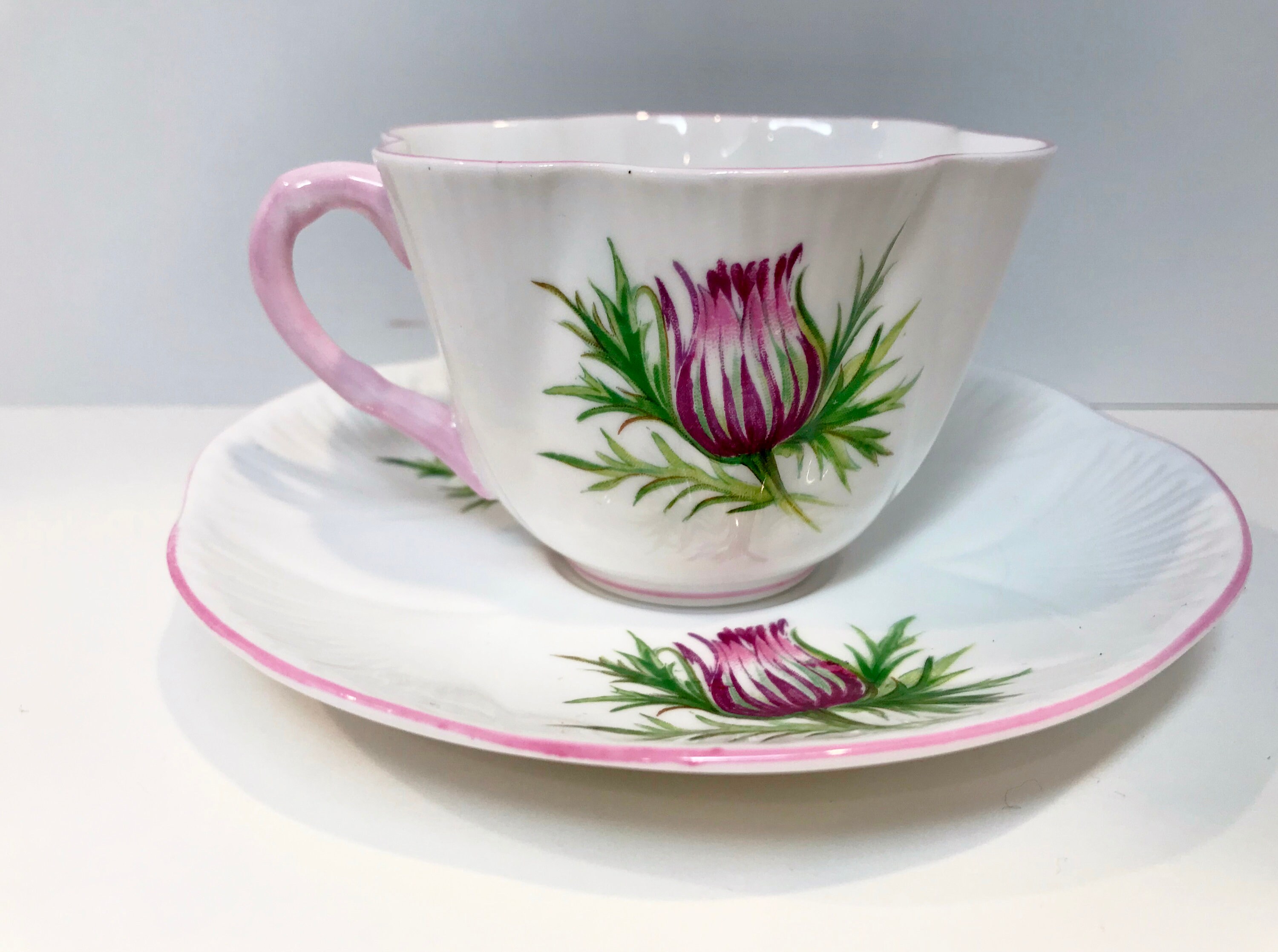 Thistle Shelley Tea Cup and Saucer, Shelley China, Shelley Tea Cups