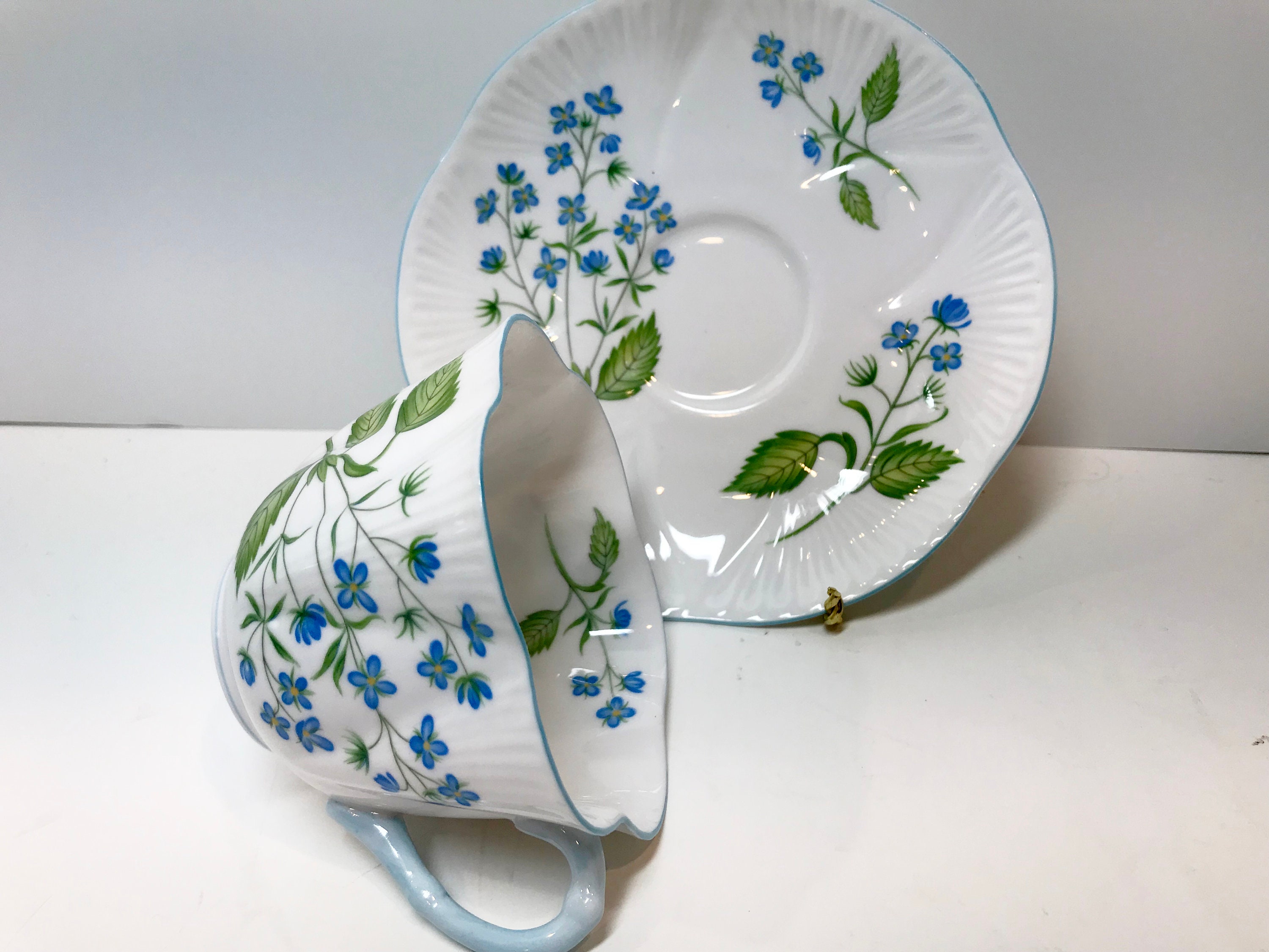 Shelley China, American Brooklime Pattern, Tea Cups Vintage, Shelley