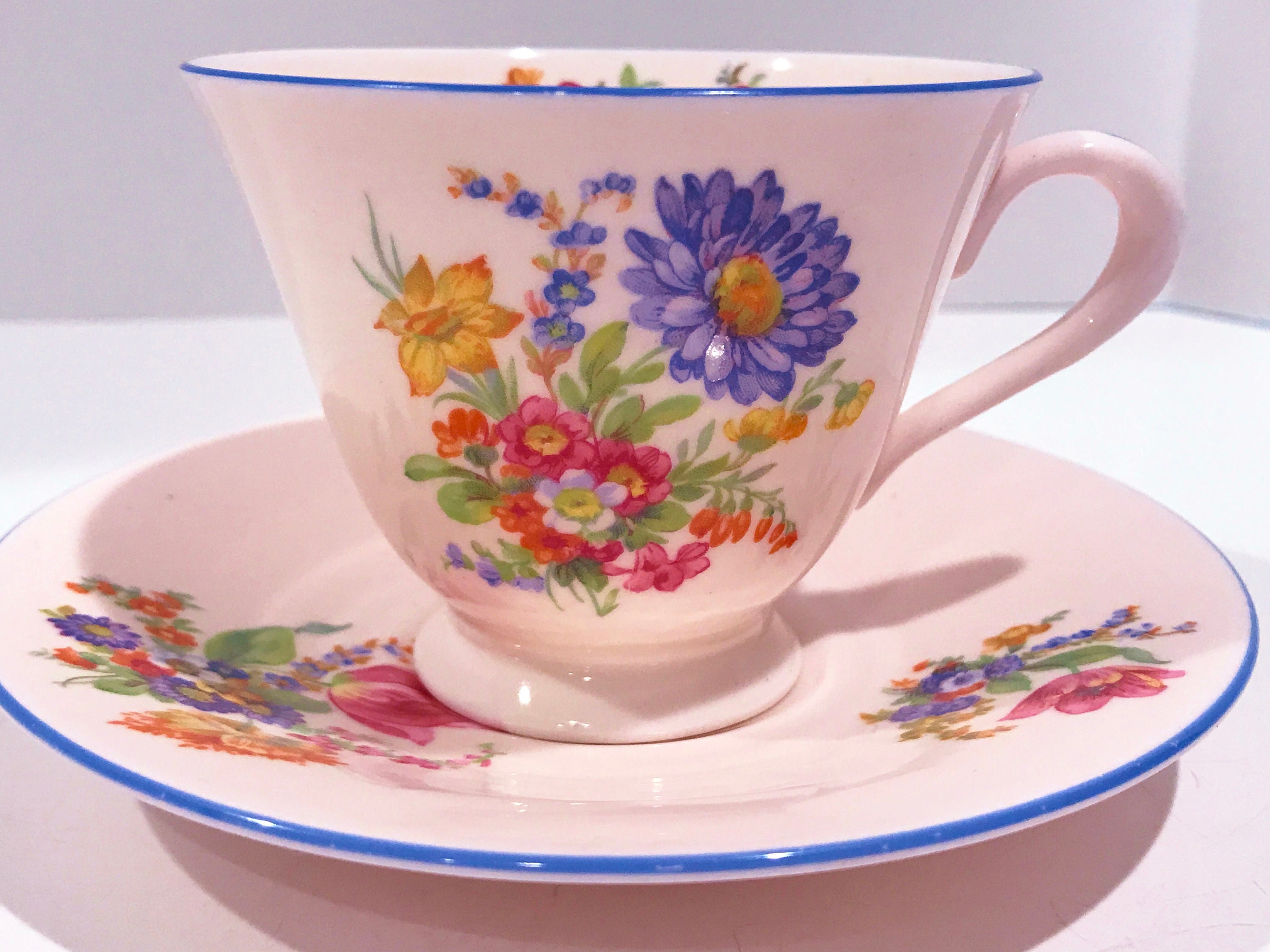 Tuscan Pink Tea Cup and Saucer, Pink Cups, Antique Tea Cups, English