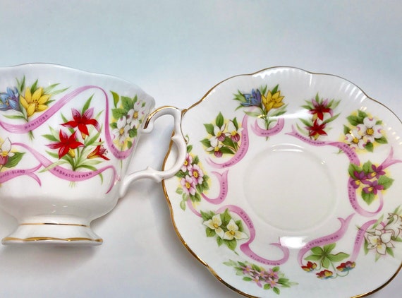 Royal Albert Teacup and Saucer , Our Emblems Dear, Canada , Vintage Teacups Antique , Tea Cups Vintage , Friendship Cup