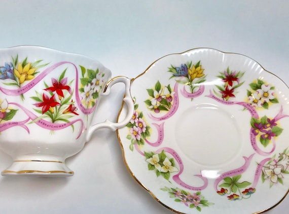 Royal Albert Teacup and Saucer , Our Emblems Dear, Canada , Vintage Teacups Antique , Tea Cups Vintage , Friendship Cup