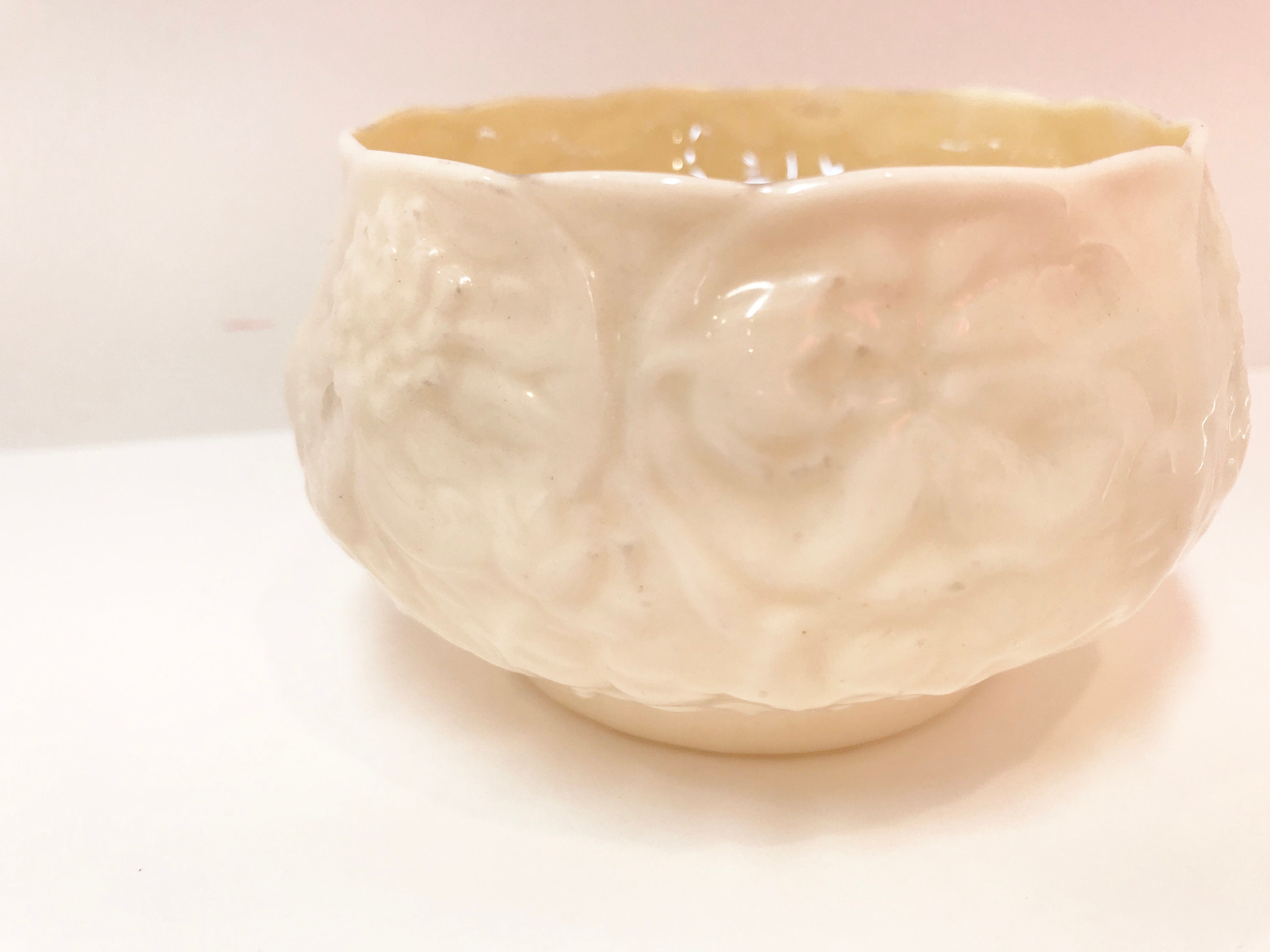 Belleek Bowl, Third Black Mark Belleek, Irish Porcelain, Irish China, Irish Sugar Bowl, Made in