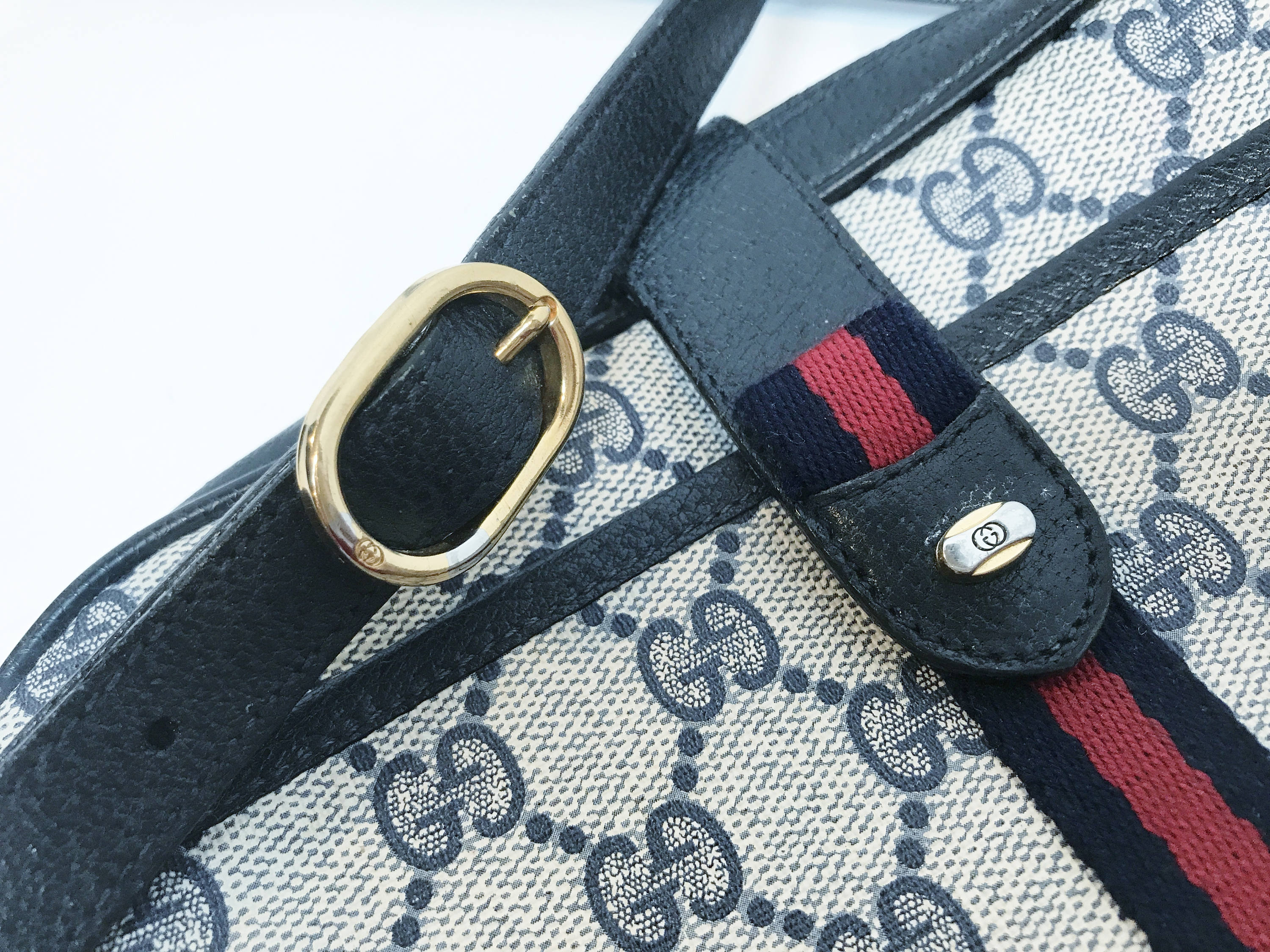 Authentic Gucci Bag, Classic Gucci Purse, Navy Leather Gucci Handbag
