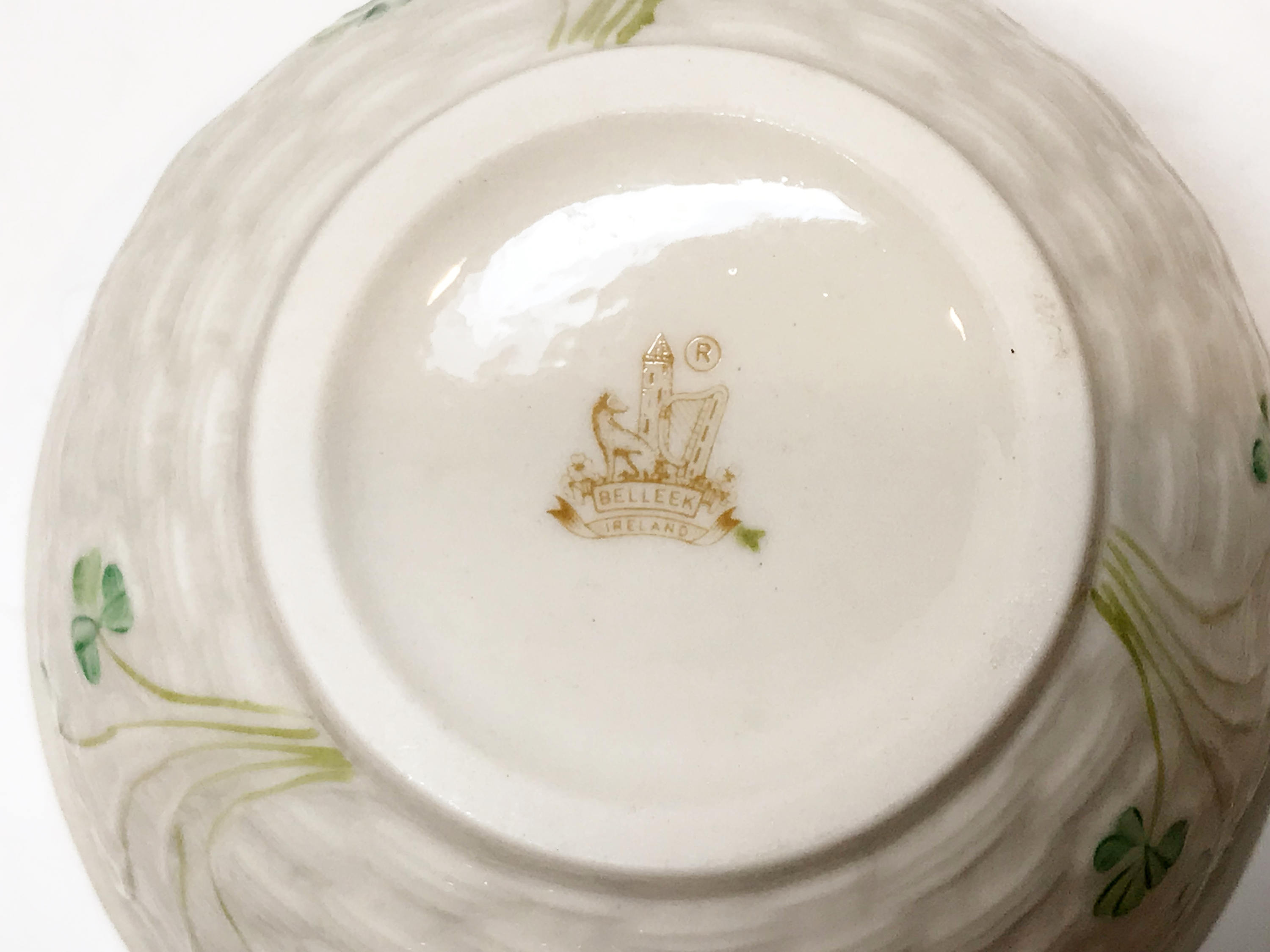 Shamrock Ware Belleek Bowl, Blue Mark Belleek, Irish Porcelain, Irish China, Irish Bowl, Made in