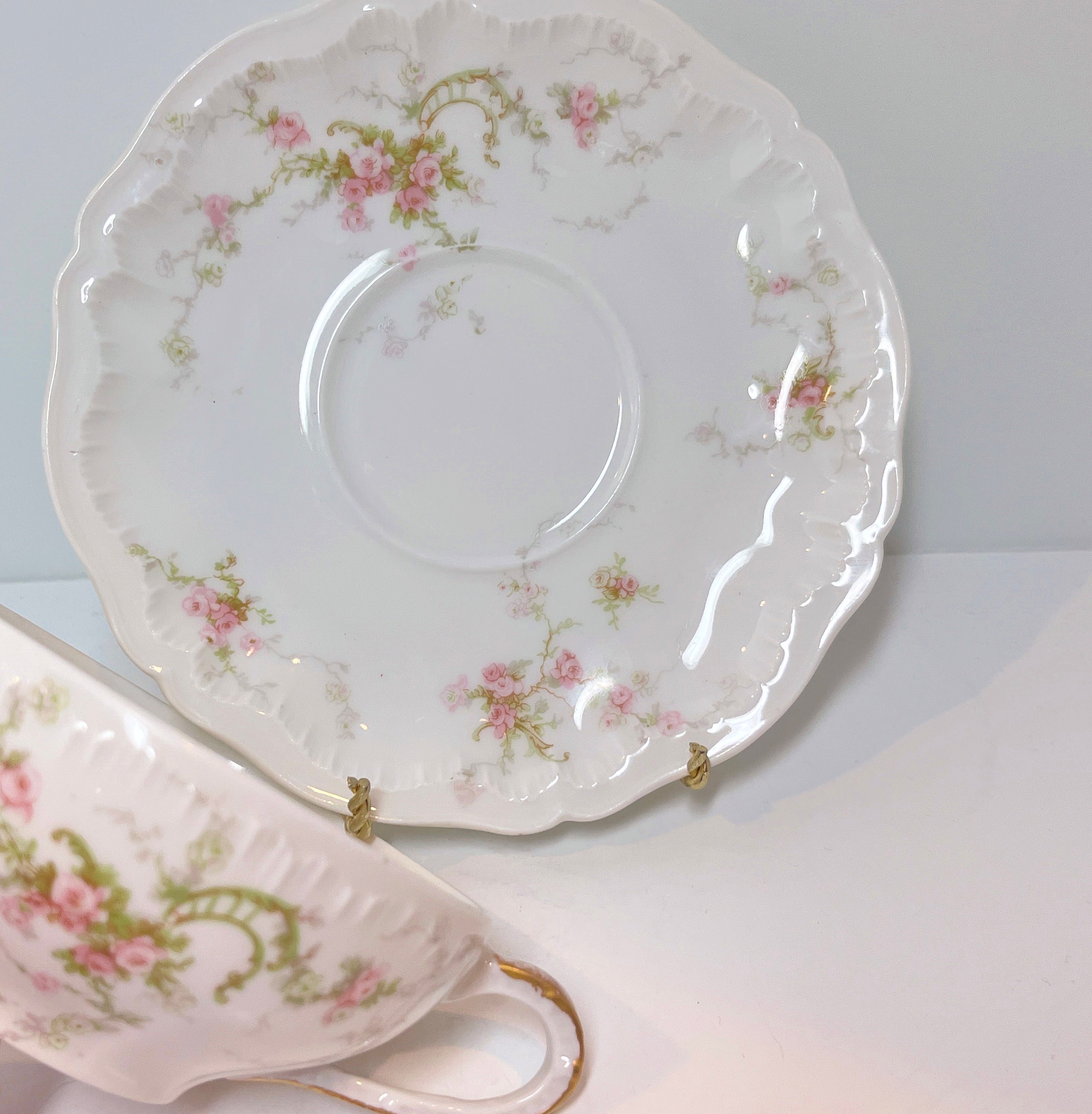 Haviland Limoges Teacup and Saucer, Theodore Haviland France, French