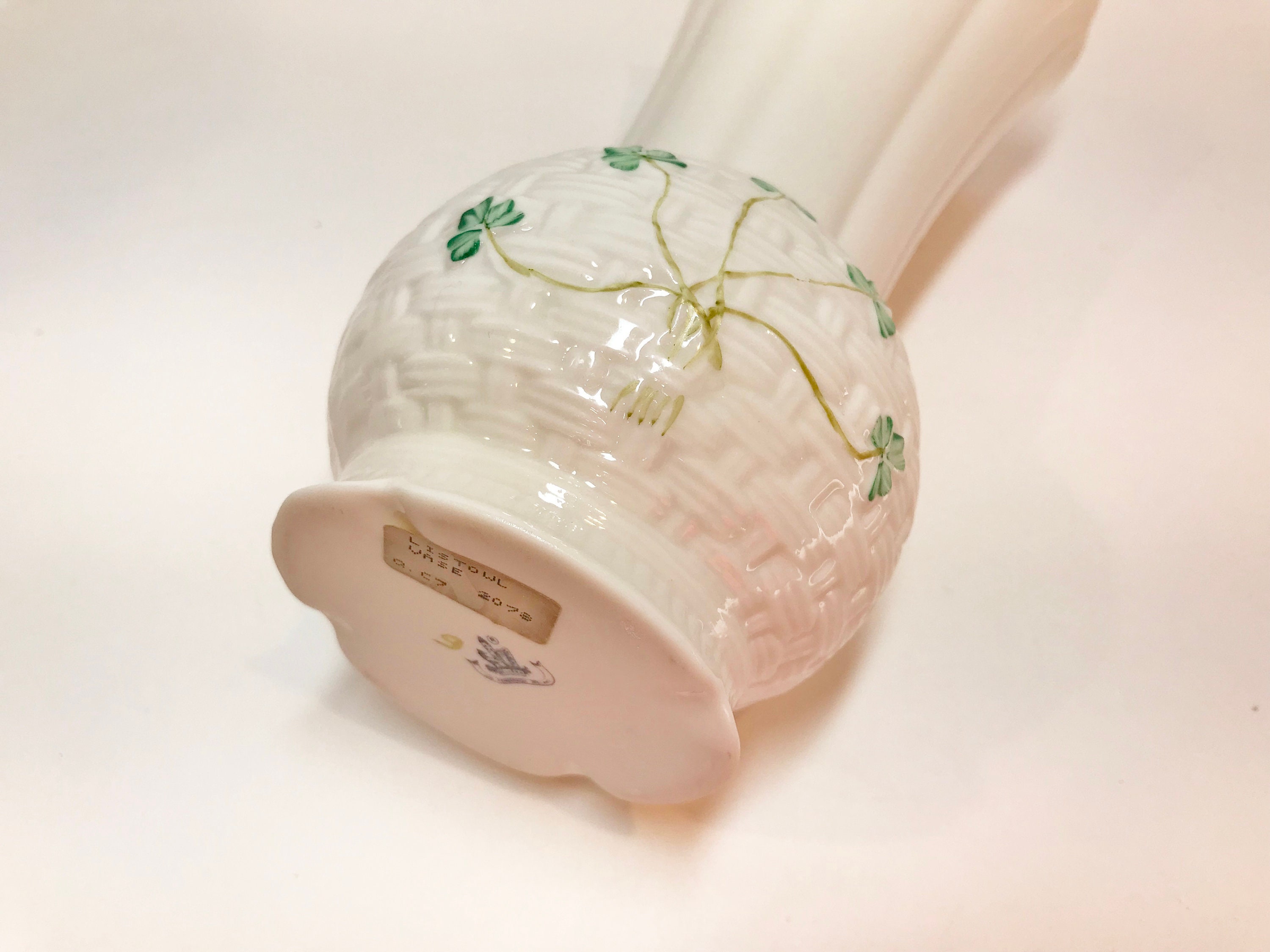 Reserved for SR, Belleek Vase, Listowl Vase, Shamrock Vase, Belleek