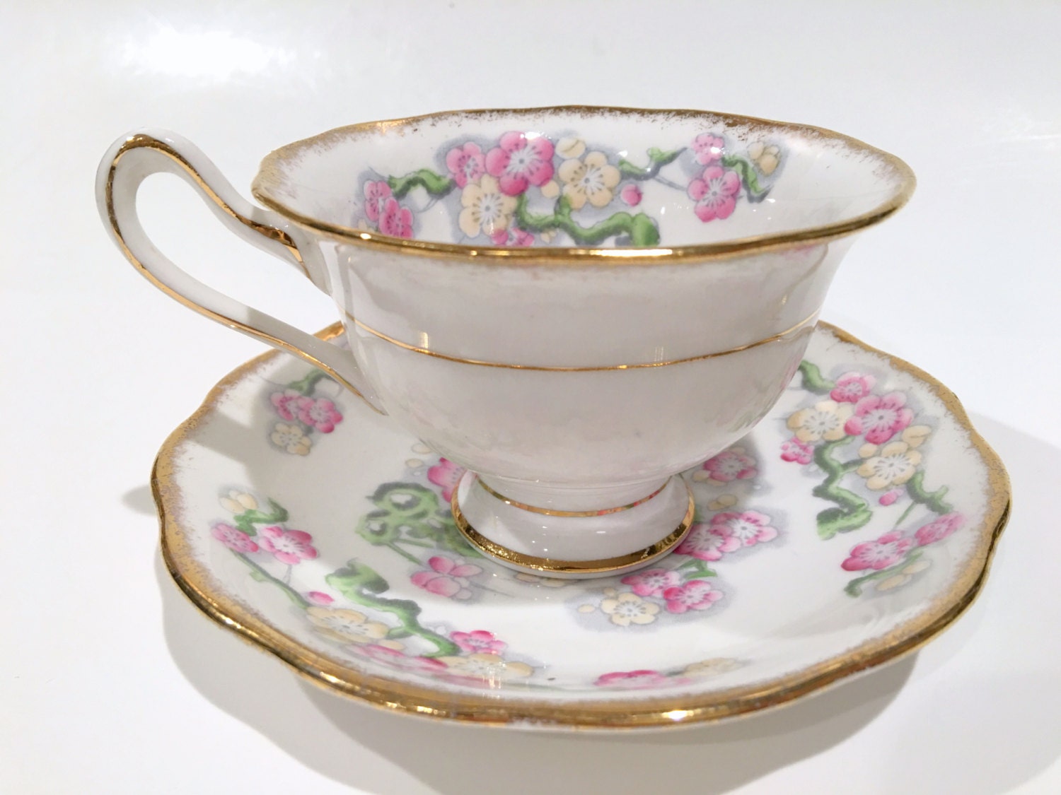 Royal Albert Tea Cup and Saucer, May Blossom Pattern, Pink Roses Tea