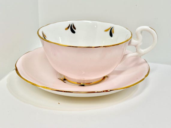 Royal Grafton Teacup and Saucer, Antique Teacup, English Bone China, Antique Teacups, Pink Teacups, Gift for Her, Anniversary Gift