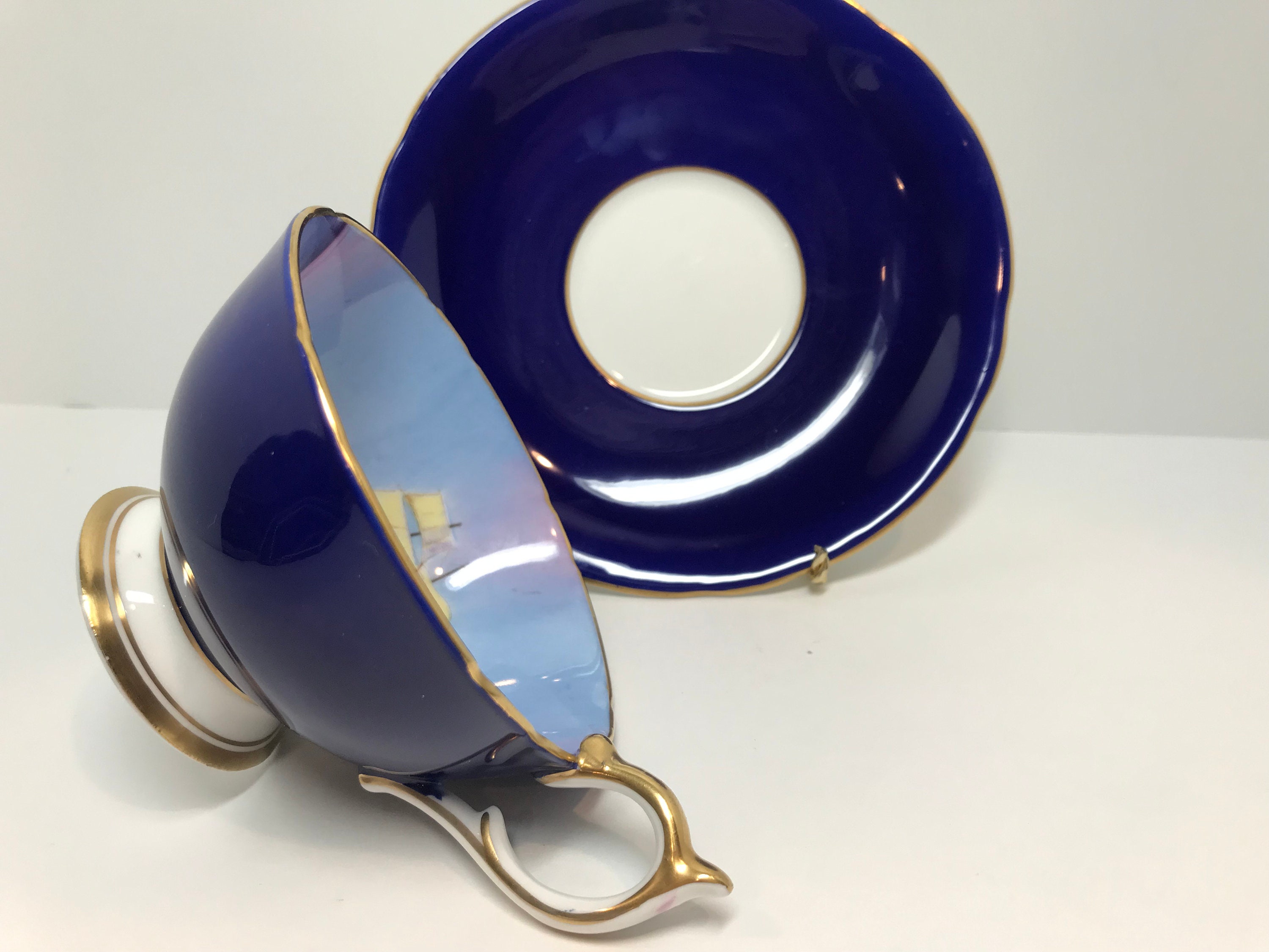 Sailing Ship by Aynsley Tea Cup and Saucer, Tall Ship Cups, Sailboat