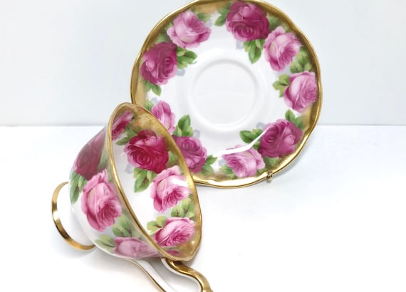 Old English Rose by Royal Albert Bone China ,  Big Rose Teacup ,  Antique Tea Cup Vintage , Anniversary Gift for Her , Birthday Gift