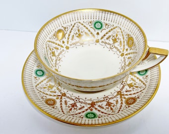 Königliche Bayreuth Teetasse mit Untertasse , Bayerische Teetasse , Deutsche Teetasse , Grün Gold Teetasse , Teetasse Vintage , Gastgeberin Geschenk , Einweihungsparty