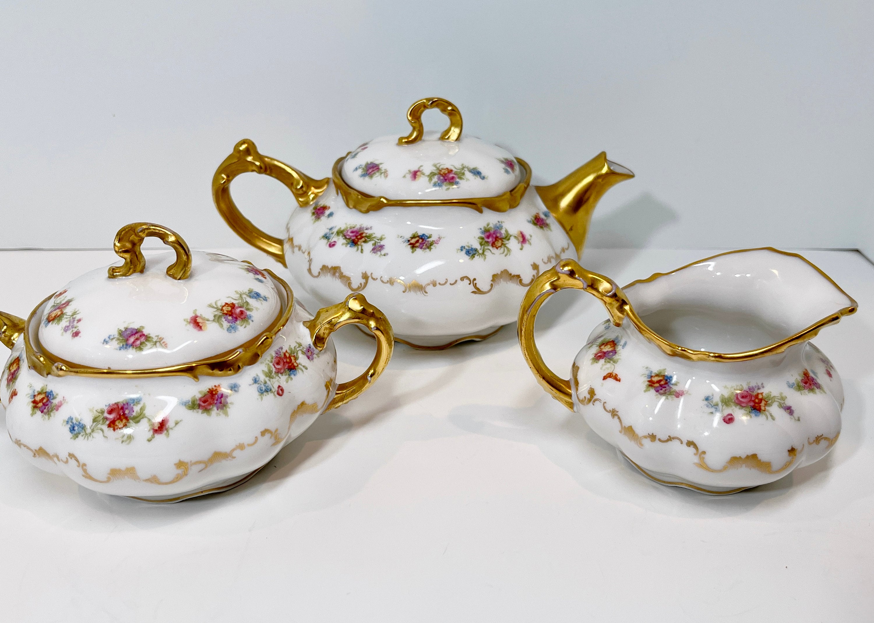 Limoges Tea Set Jean Pouyat Limoges JP over L Porcelain Wanamakers Tea