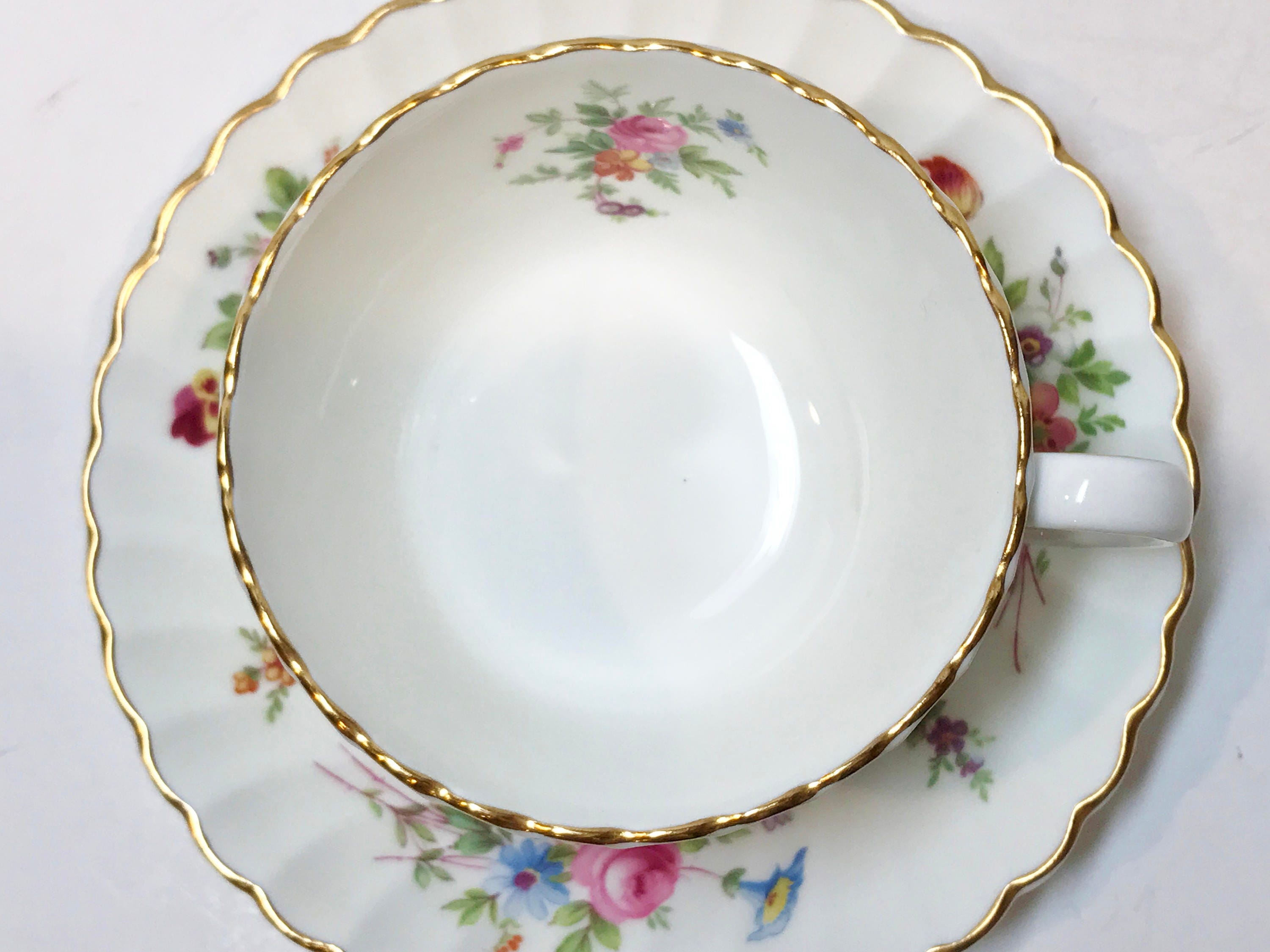 Hand Painted Minton Tea Cup and Saucer, Marlow Pattern, Antique Teacups ...