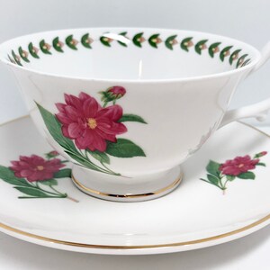 Royal Sutherland Teacup and Saucer , English Bone China , Teacups Vintage , Floral Tea Cups , Bone China Teacups , Hostess Gift for Her