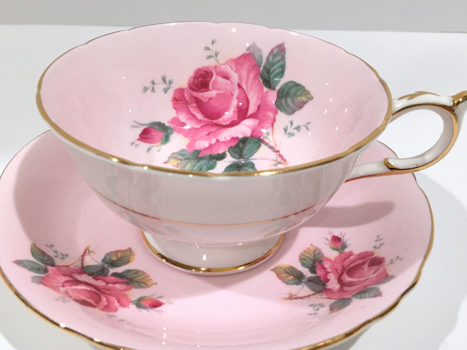 Pink Rose Paragon Tea Cup And Saucer Pink Paragon Cups Antique Teacups Vintage Tea Party 
