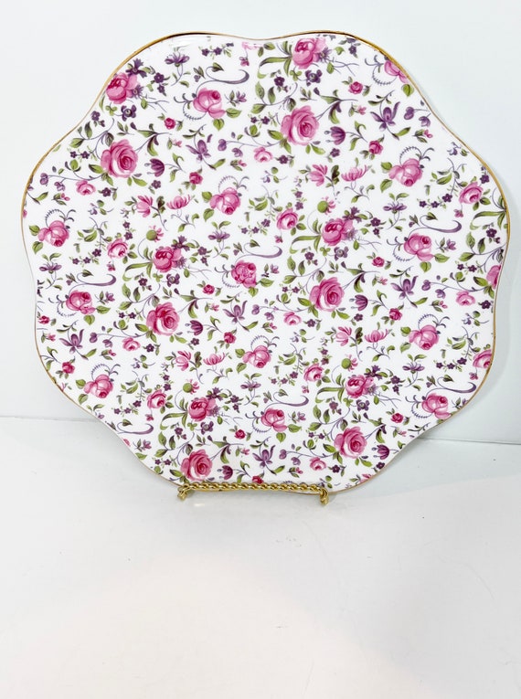 Rose Elegance Rosina Plate Pink Rose Plate English Plate Floral Plate Afternoon Tea Gift for Her