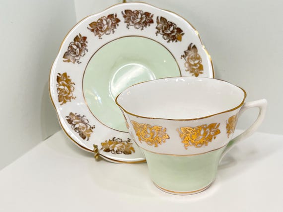 Crownford Teacup and Saucer, Antique Teacup, Vintage Teacup, English Teacup, Gifts for Friend, Gift for Her, Anniversary Gift