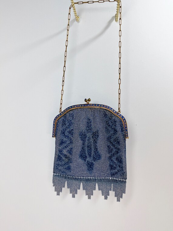 Mesh  Evening Bag , Blue  Evening Bag , Art Deco … - image 2