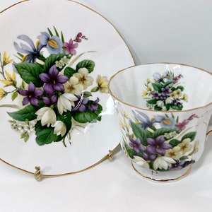 Floral Tea Cup Elizabethaanse theekop en schotel Elizabethaanse theekopje Engels theekopje Bone China Tea Cup Antieke Tea Cup Vintage Afternoon Tea